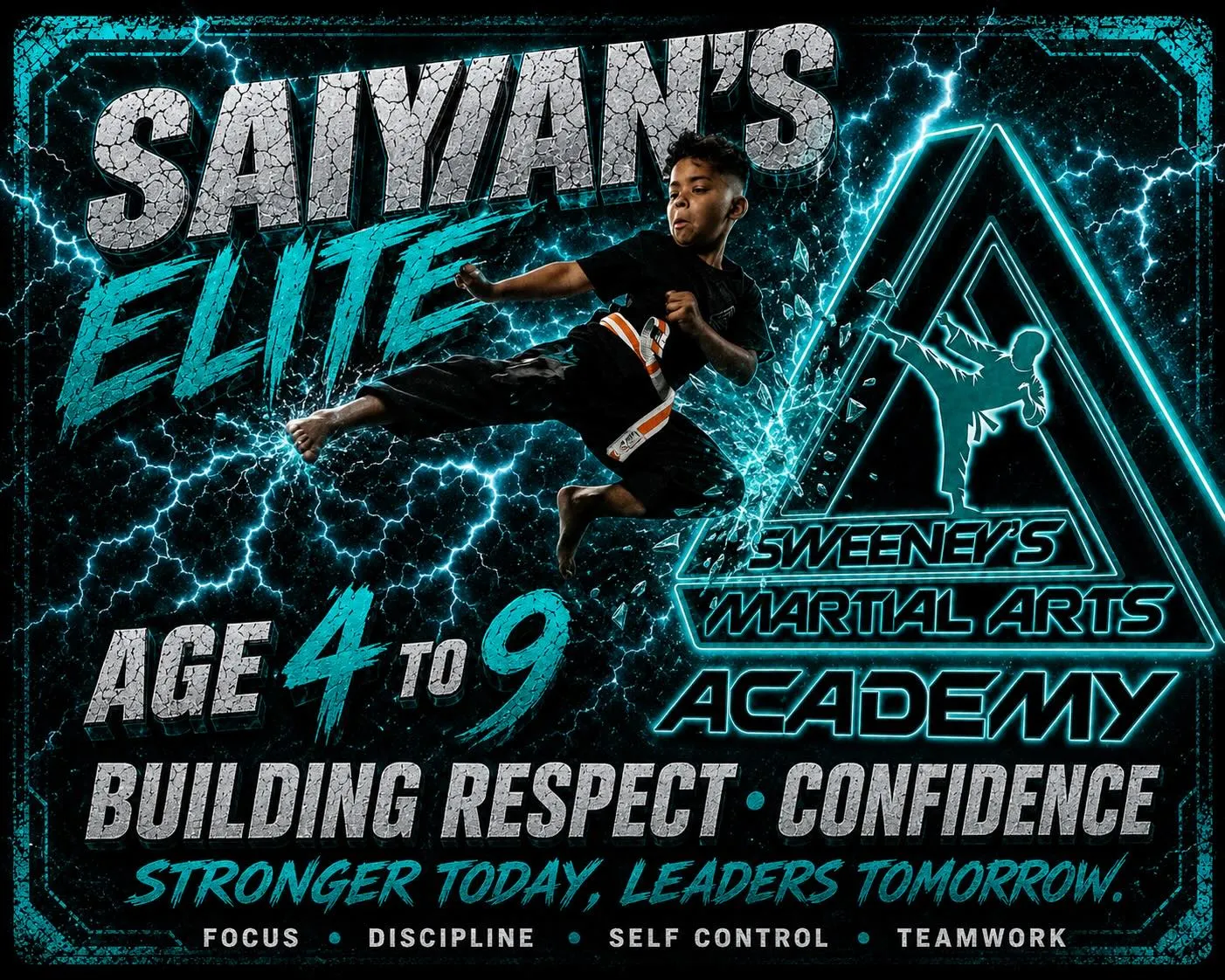Saiyan’s Elite poster: martial arts for ages 4 to 9